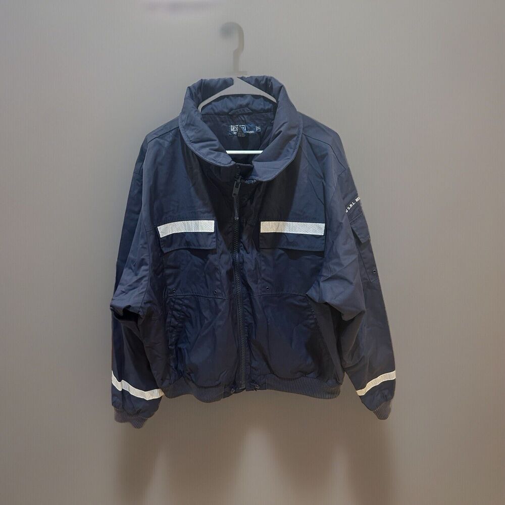 Vintage Ralph Lauren Polo US RL Rescue Guard Reflective Jacket Rare Mens Size XL